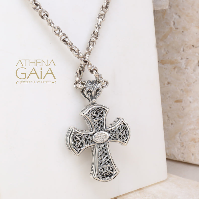 Flared Latin Cross - Sterling Silver - Orthodox Cross Necklace