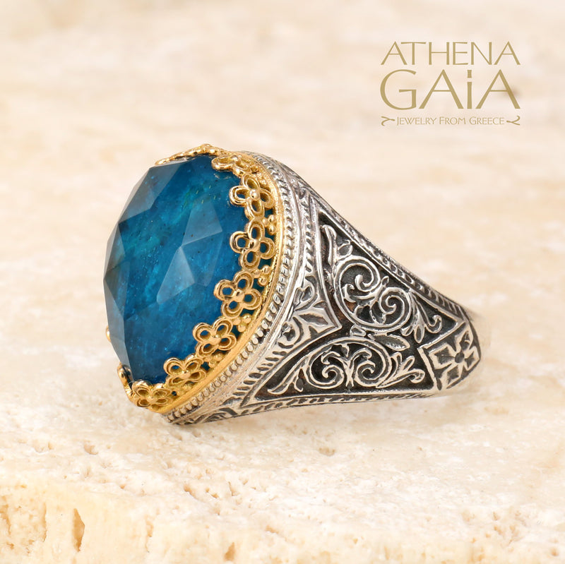 Pop Rocks Dakru Crown Ring - 18k Gold & Sterling Silver Ring - Cocktail Ring