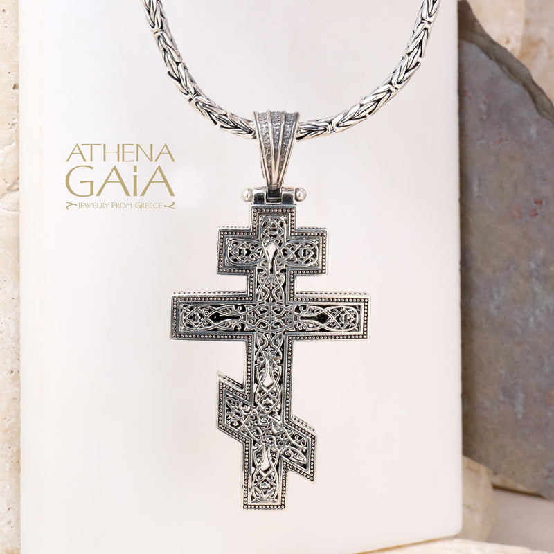 Russian Orthodox Cross (Large) - Sterling Silver - Cross Necklace