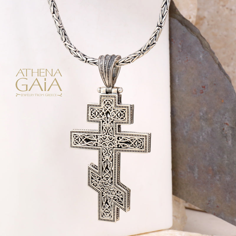 Russian Orthodox Cross (Large) - Sterling Silver - Cross Necklace