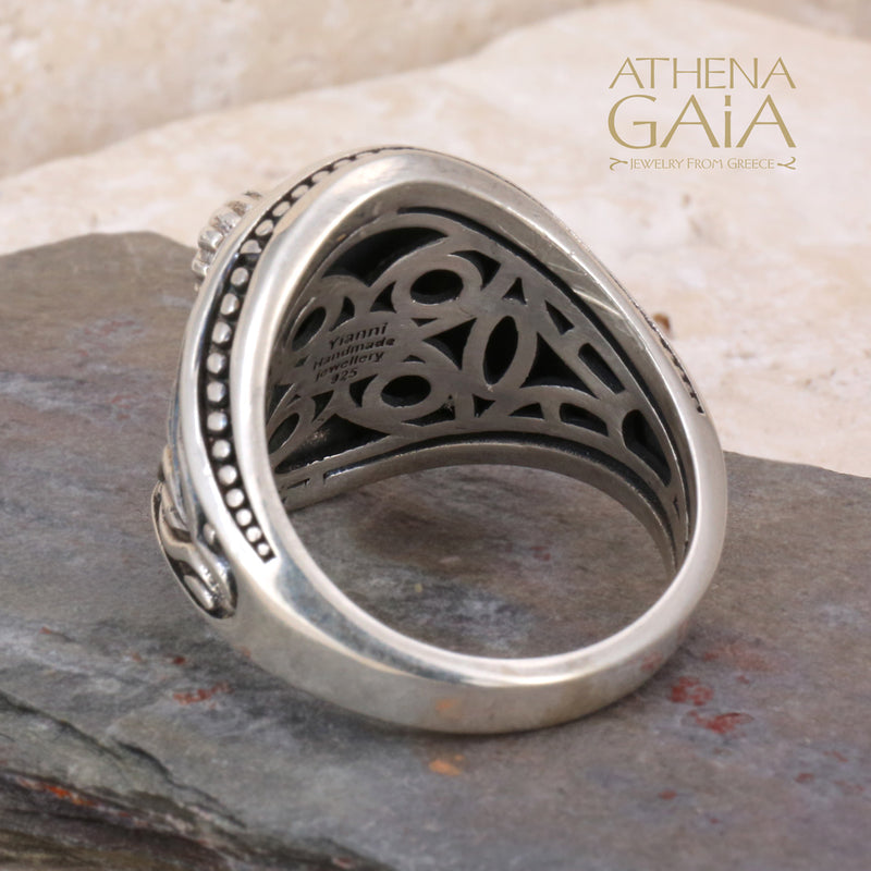 The Ram Ring - Sterling Silver Ring - Signet Ring