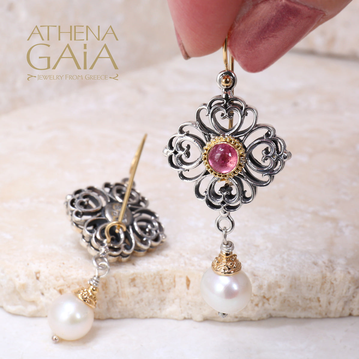 Pearl Drop Chandelier Earrings by Gerochristo — Athena Gaia