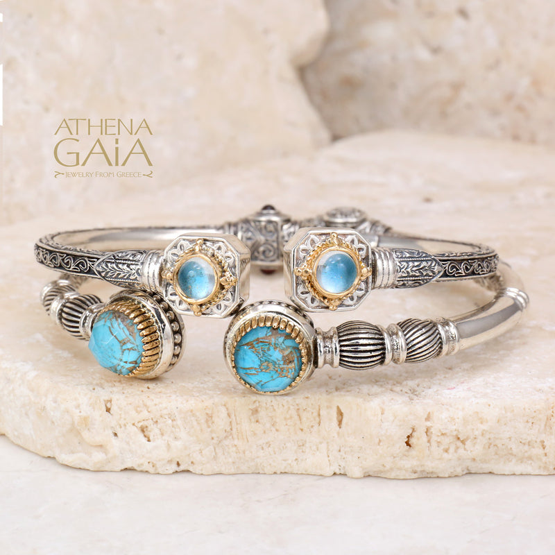 Pop Rocks Kiklos Open Hinged Bracelet - 18k Gold & Sterling Silver Bracelet