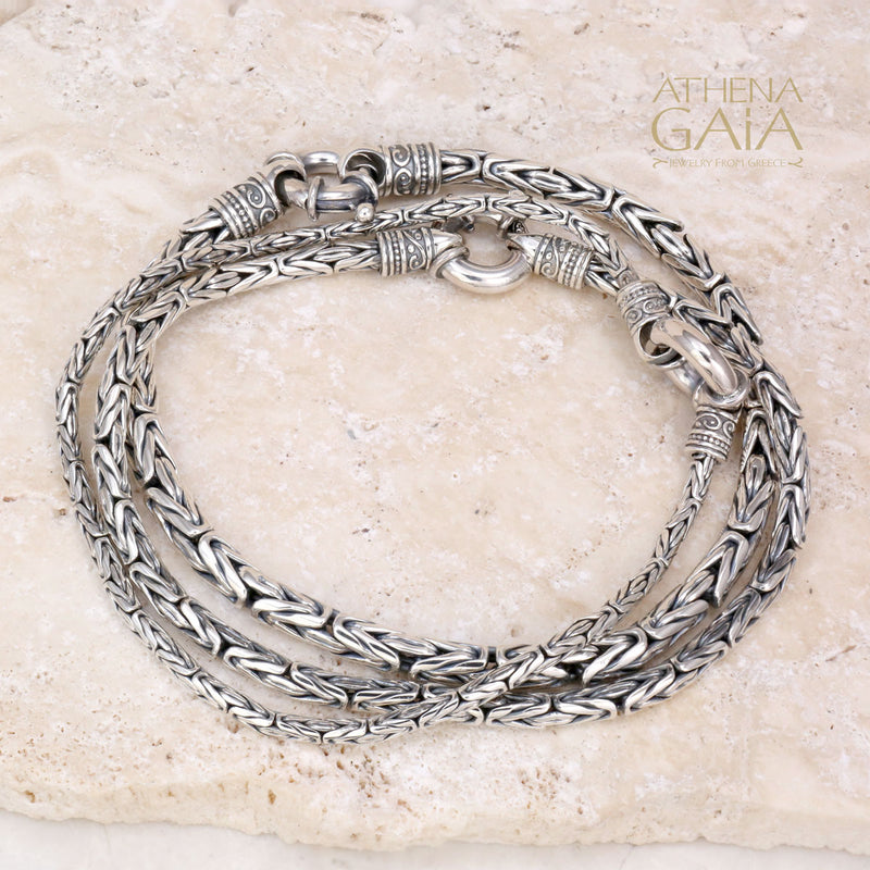 Byzantine Bracelet - Handcrafted Sterling Silver Chain Bracelet