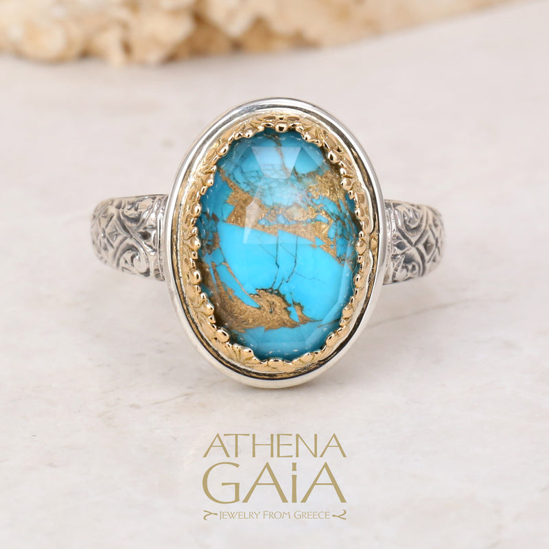 Pop Rocks Kathimarina Ring (Large) - 18k Gold & Sterling Silver Ring - Cocktail Ring