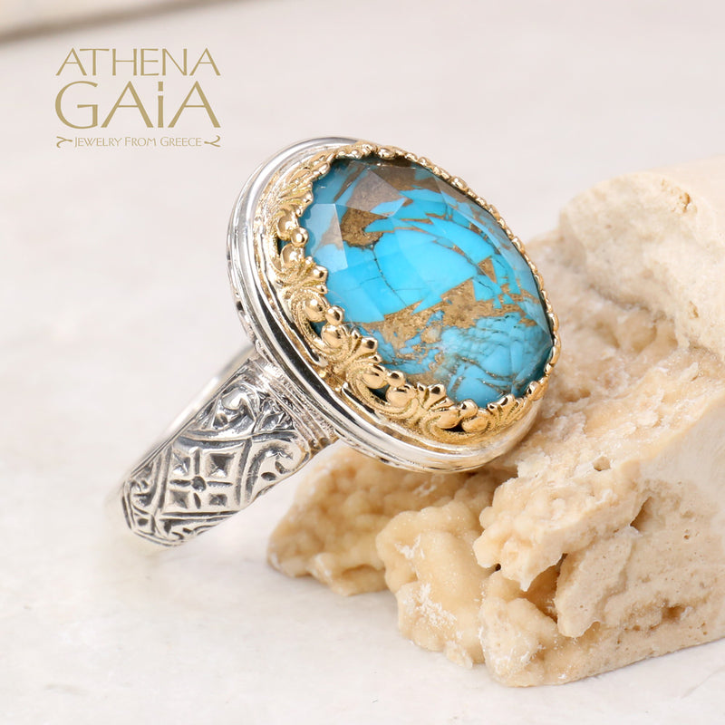 Pop Rocks Kathimarina Ring (Large) - 18k Gold & Sterling Silver Ring - Cocktail Ring