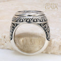 Pisces Zodiac Sign Ring - Sterling Silver - Signet Ring