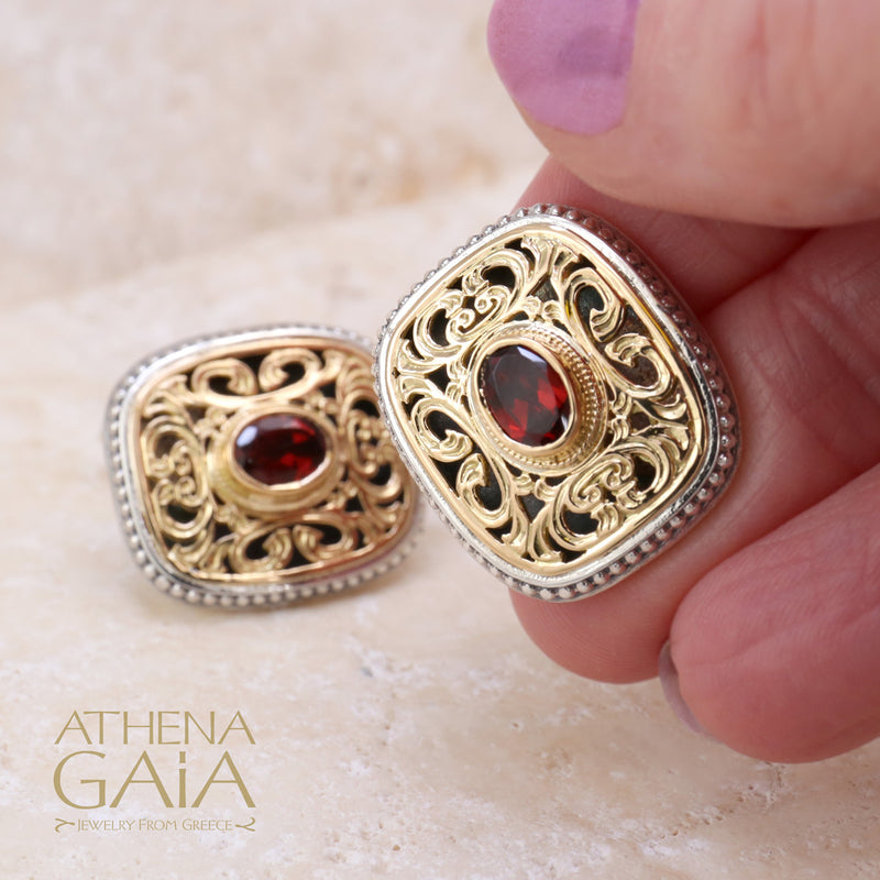 Garden Shadows Stone Cufflinks