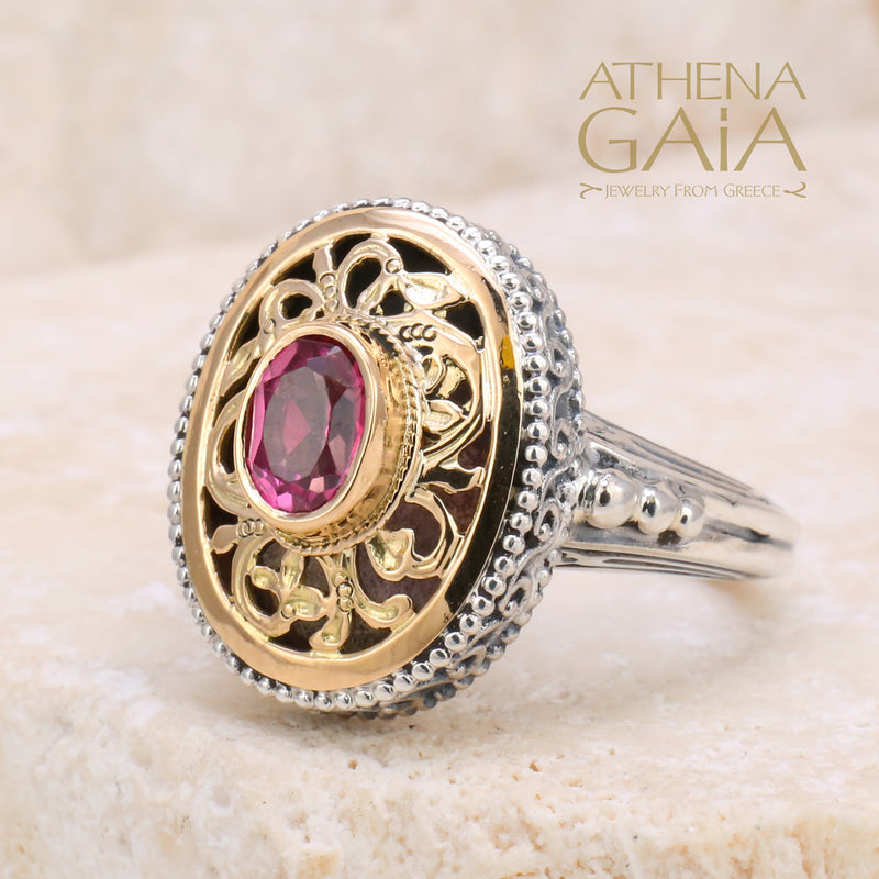 Garden Shadows Argonaut Ring - 18k Gold & Sterling Silver Ring - Cocktail Ring