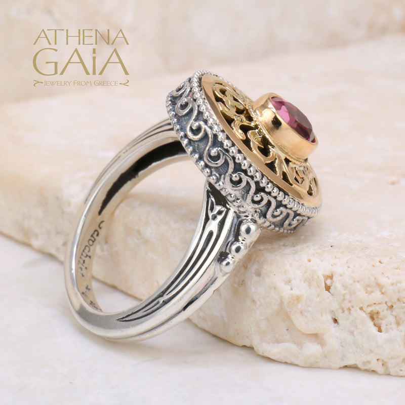 Garden Shadows Argonaut Ring - 18k Gold & Sterling Silver Ring - Cocktail Ring