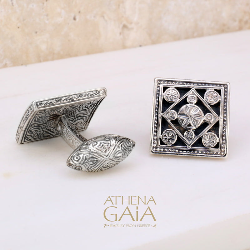 Monastiraki Church Stars Above Silver Cufflinks