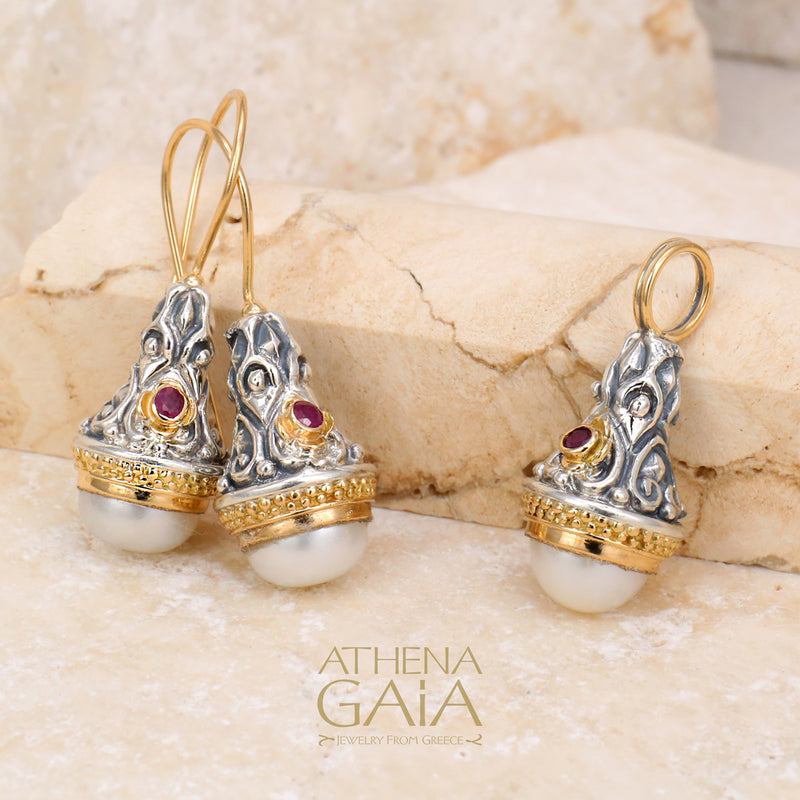 The Santorini Charm Pendant - 18k Gold & Sterling Silver Pendant