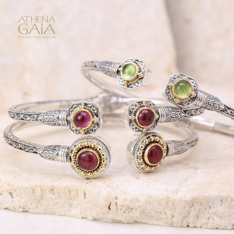 Cyclades Square Open Hinged Bracelet - 18k Gold & Sterling Silver Bracelet