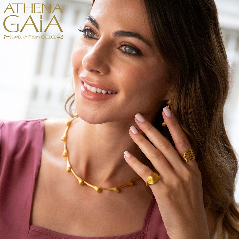 Ocean Waves Longwave Necklace - 18k Gold Necklace