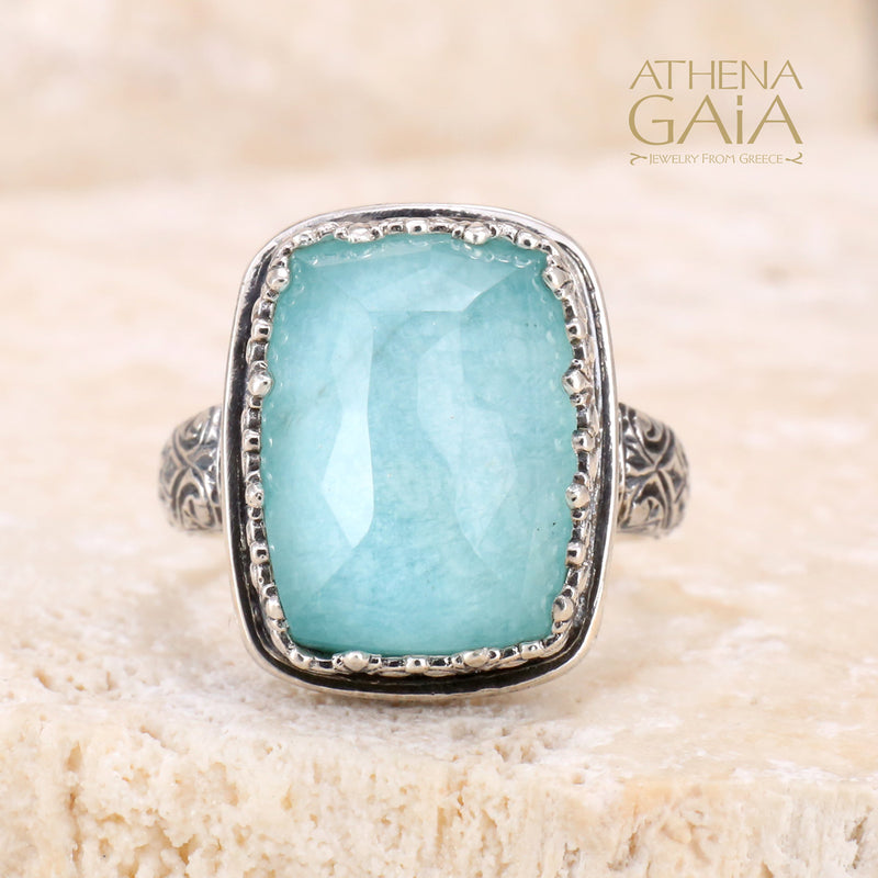 Pop Rocks Rectangular Crown Ring - Sterling Silver Ring - Cocktail Ring