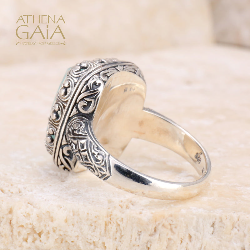 Pop Rocks Rectangular Crown Ring - Sterling Silver Ring - Cocktail Ring