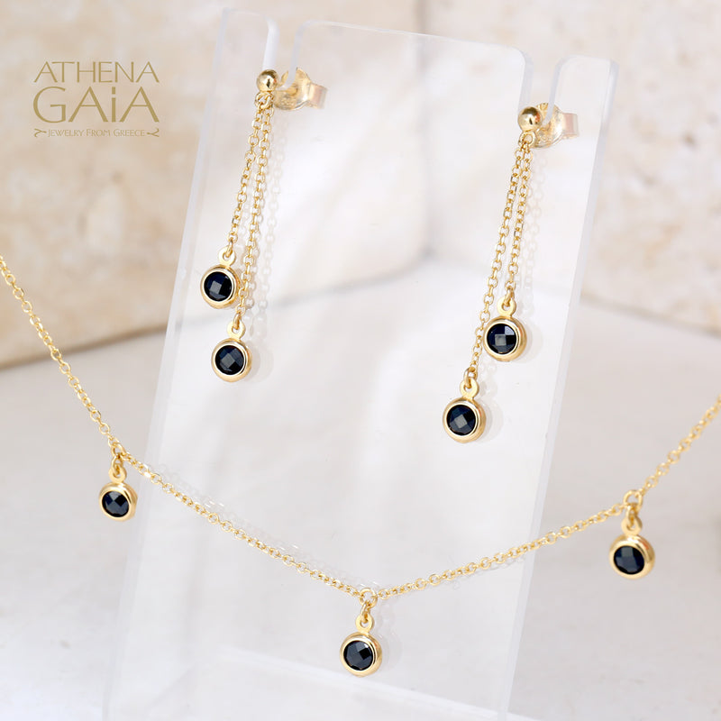 Dots Earrings - 14k Gold Earrings - Chandelier Earrings