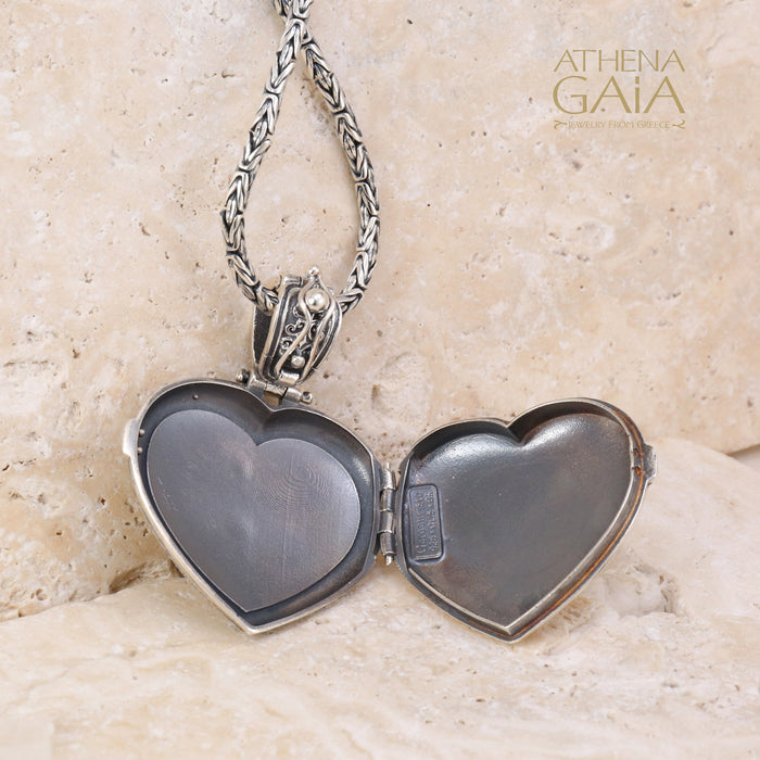 Mediterranean Large Heart Silver Locket