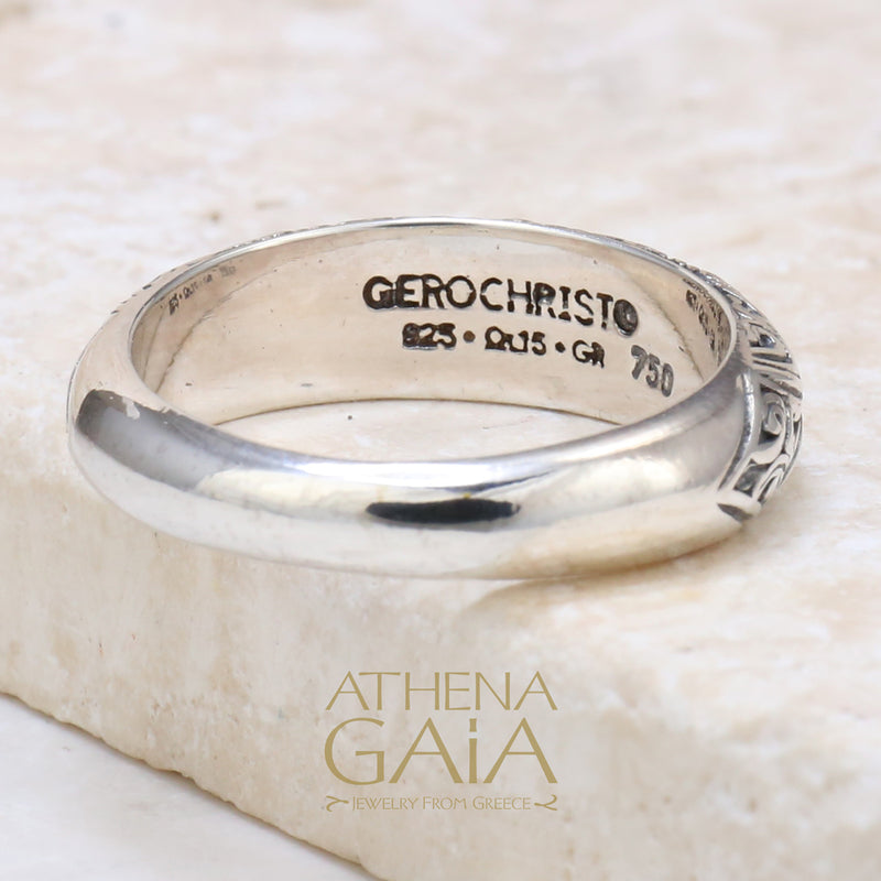 Eurus Band Ring - 18k Gold & Sterling Silver Ring - Stackable Ring