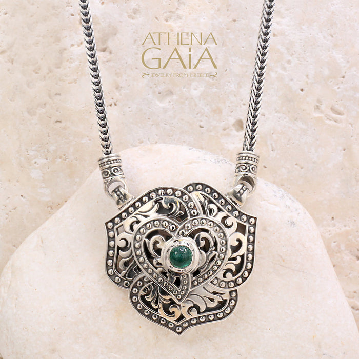 Lotus Heart Pendant with Necklace