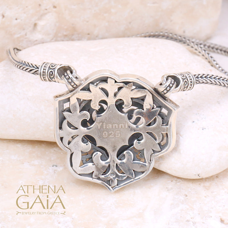 Lotus Heart Pendant Necklace - Sterling Silver Necklace