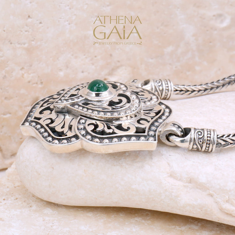 Lotus Heart Pendant Necklace - Sterling Silver Necklace