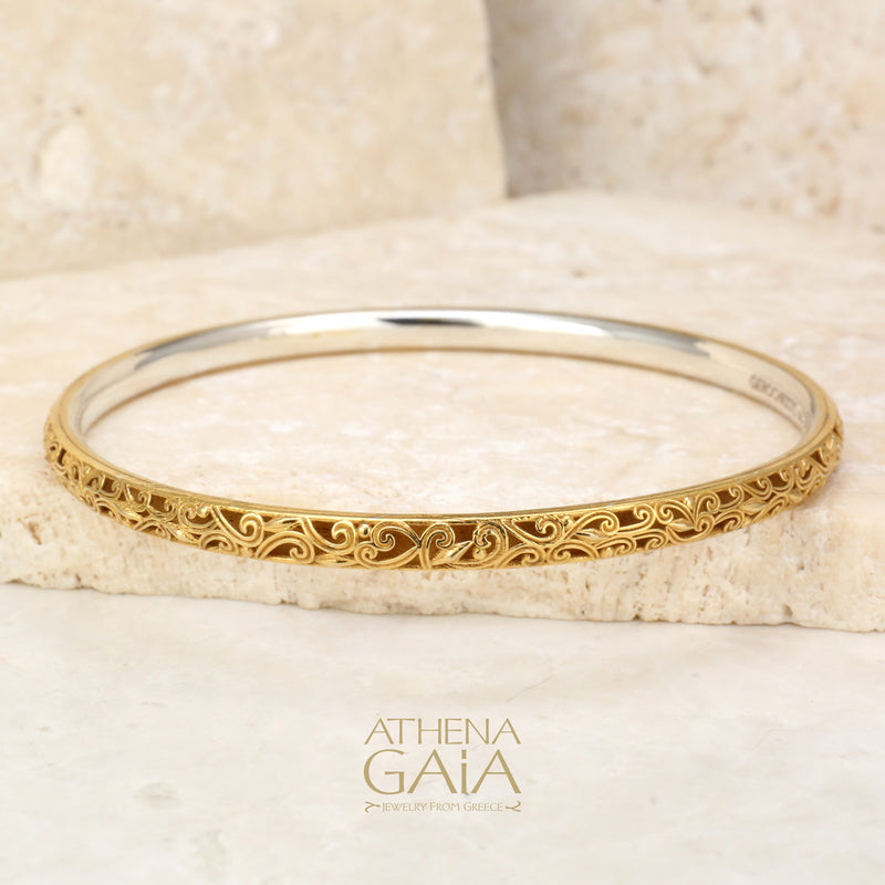 Kallisto Bracelet - Sterling Silver - Solid Bangle Bracelet