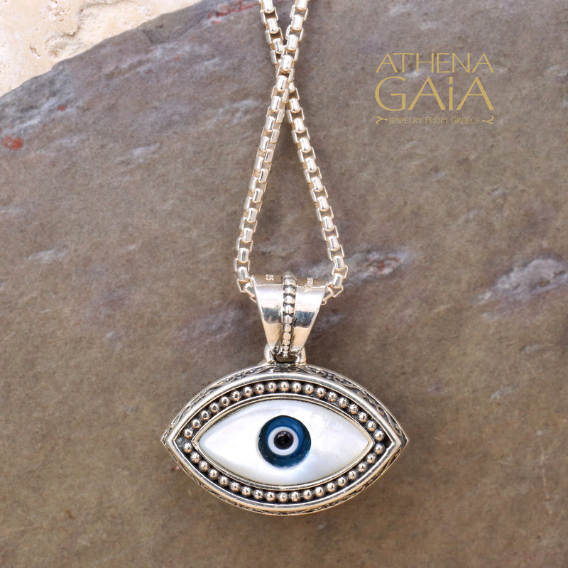 Zelda Evil Eye Double-Sided Pendant - Sterling Silver Pendant