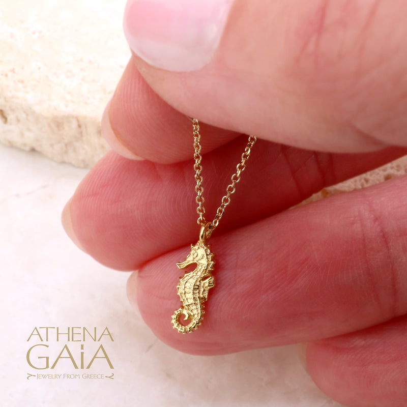 Seahorse Boardwalk Necklace - 14k Gold Necklace