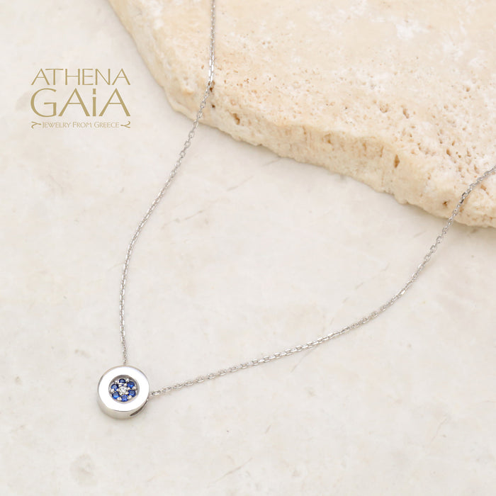 Dainty Round Evil Eye Necklace