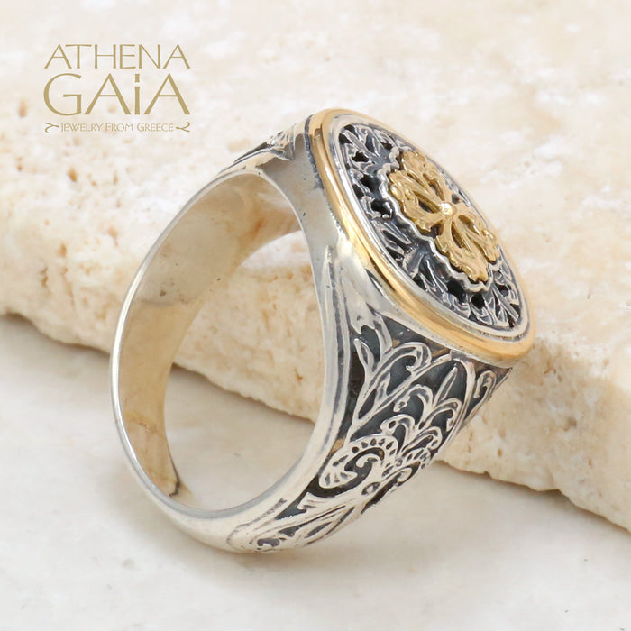 Golden Clover Border Ring