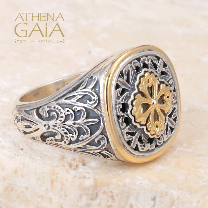 Golden Clover Border Ring