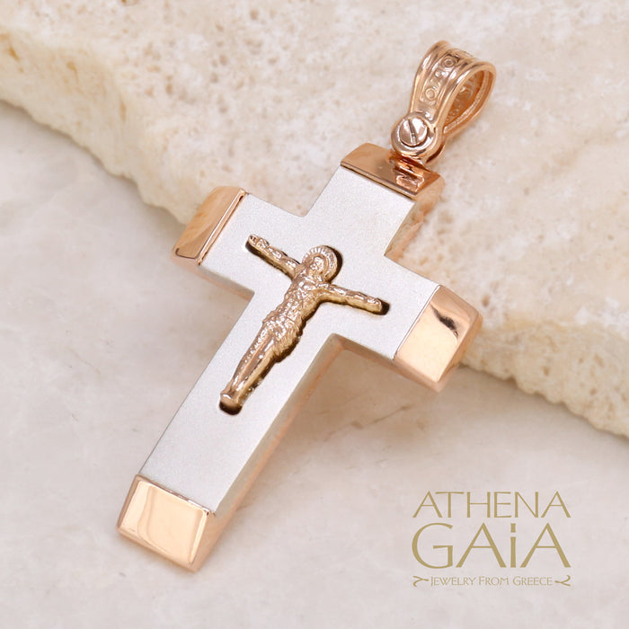 Two-Toned Crucifix Latin Cross