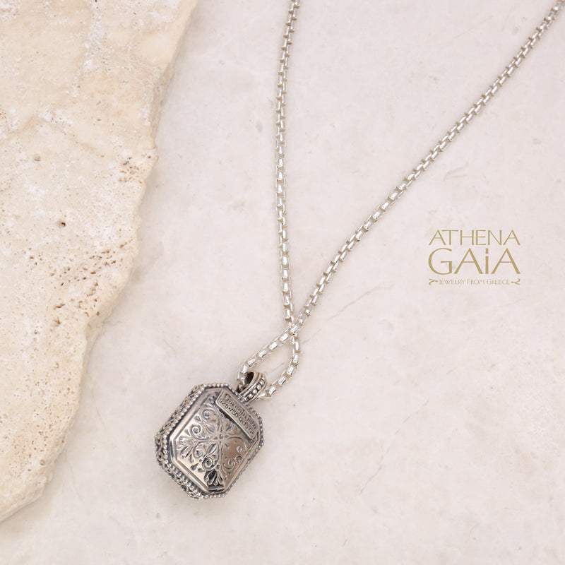 Garden Shadows Polygon Pendant - 18k Gold & Sterling Silver Pendant