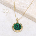 Al'Oro Malachite Disc Pendant