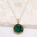 Al'Oro Malachite Disc Pendant