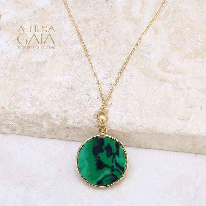 Al'Oro Malachite Disc Pendant Only (In-Stock)