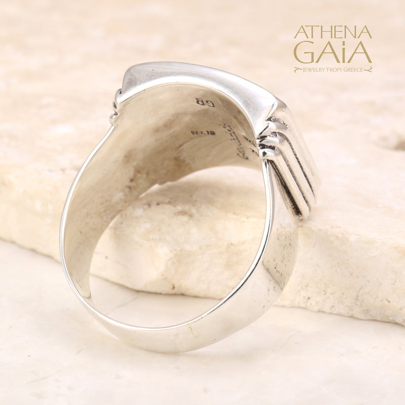 Monastiraki Church Garden Gates Ring - 18k Gold & Sterling Silver Ring - Club Ring