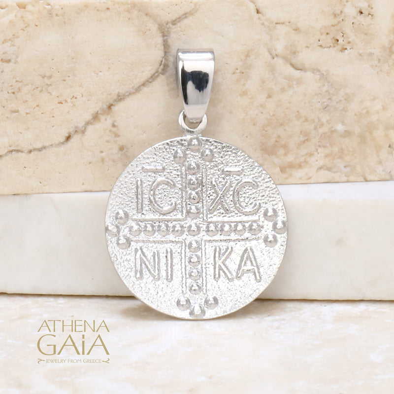 Justinian and Theodora Concave Cross (Medium) - Coin Konstantinata - 14k Gold