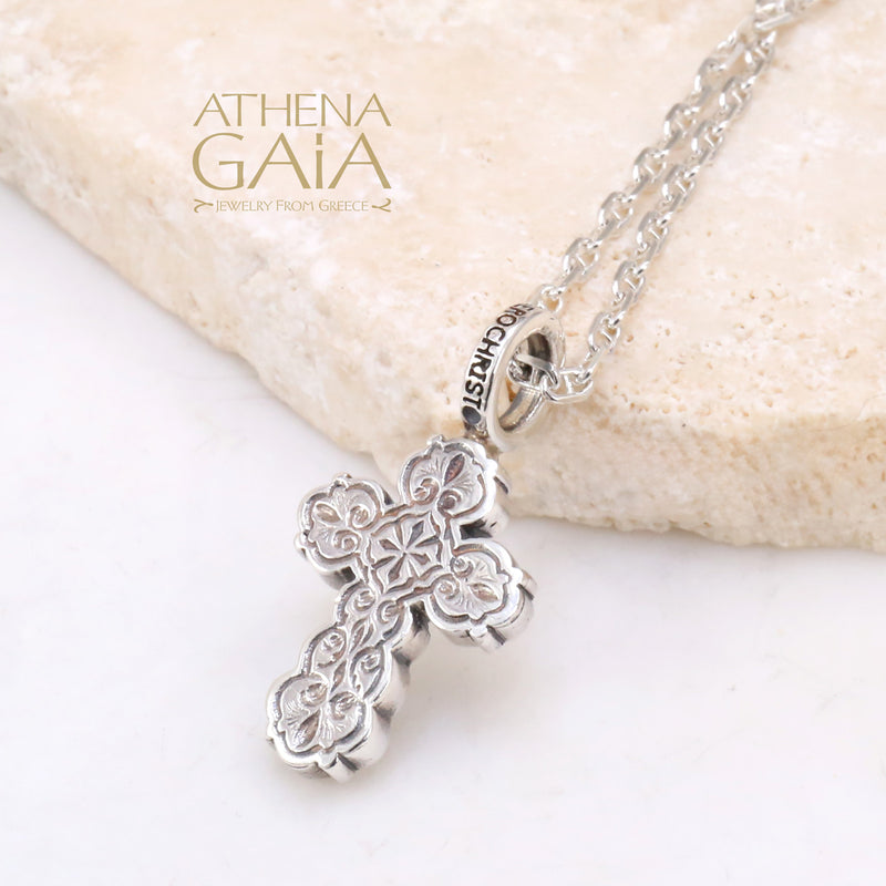 ICXC NIKA Cross (Small) - Sterling Silver - Orthodox Cross