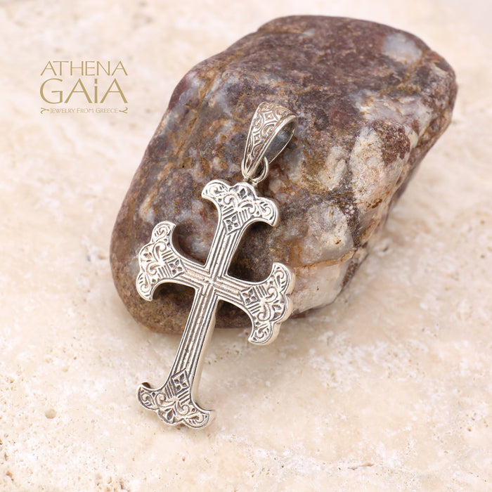 Fleury Cross (Large) - Sterling Silver - Flared Orthodox Cross