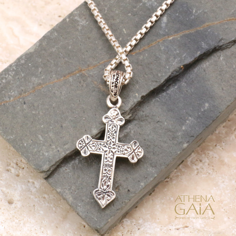 Orthodox Cross (Medium) - Sterling Silver - Orthodox Cross Necklace