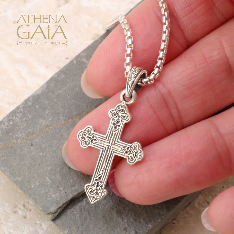 Orthodox Cross (Medium) - Sterling Silver - Orthodox Cross Necklace