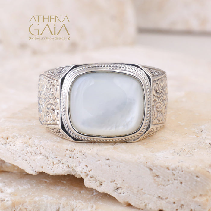 Classic Men's Ring - Sterling Silver Ring - Club Ring