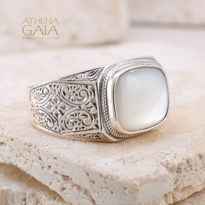 Classic Men's Ring - Sterling Silver Ring - Club Ring