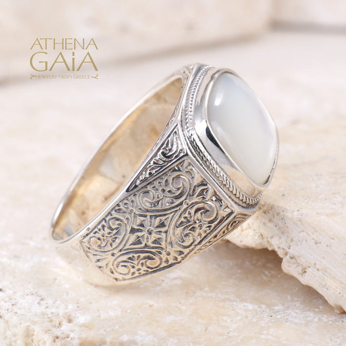 Classic Men's Ring - Sterling Silver Ring - Club Ring