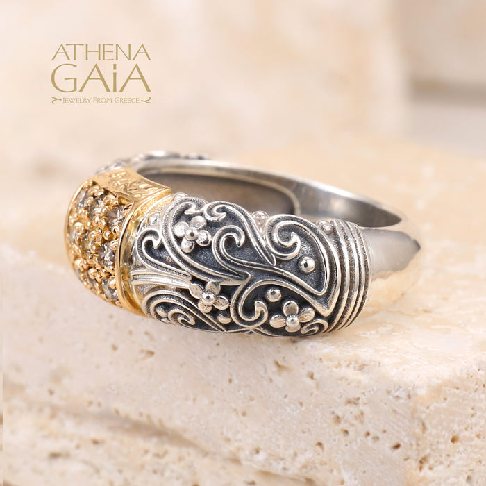 Diamond Meadow Breeze Stone Field Band Ring (In-Stock)