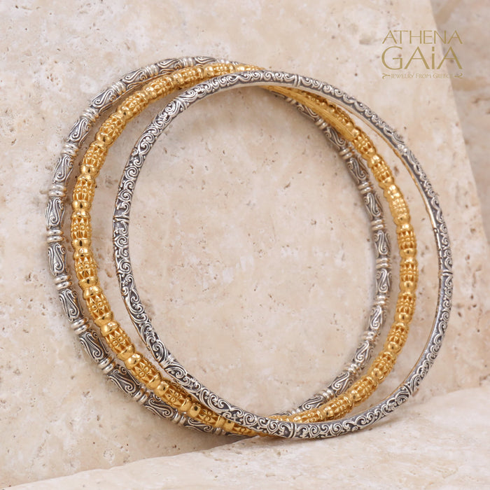Kassandra 6521 Bracelet - Gold Plated Sterling Silver - Solid Bangle Bracelet