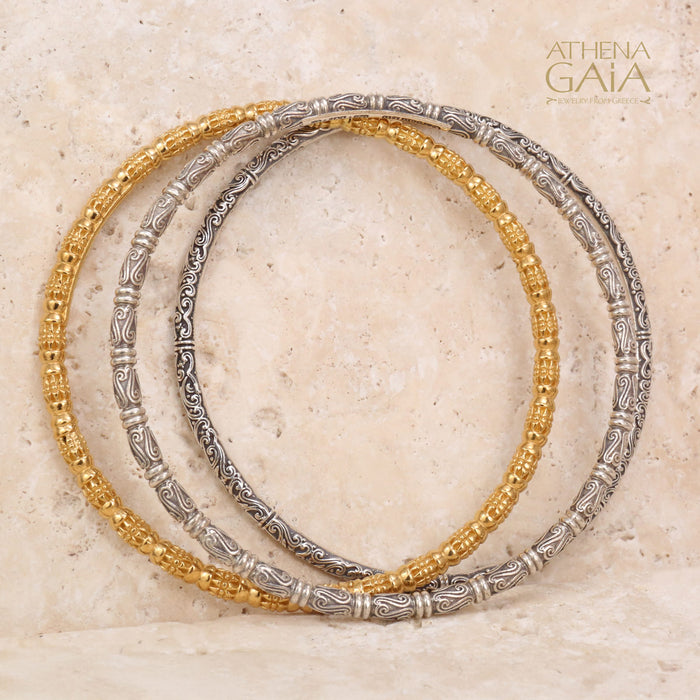 Kassandra Gold Plated Silver Bangle Bracelet (In-Stock)