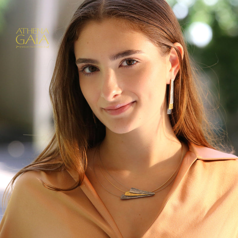 Triple Swing Earrings - Gold Plated Sterling Silver Earrings